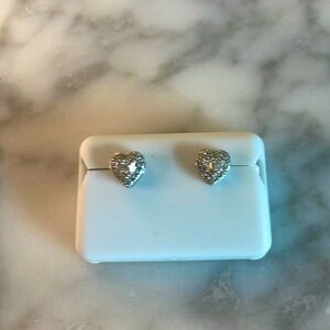 Moissanite.50 Ctw 925 Heart Earrings